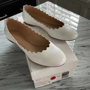 NIB Chloe Lauren flats white